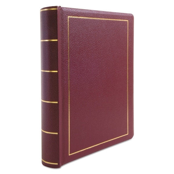 Wilson Jones Binder for Corporation Minutes, 3 Posts, 2" Capacity, 11 x 8.5, Red w/Gold Trim WLJ39611 - main